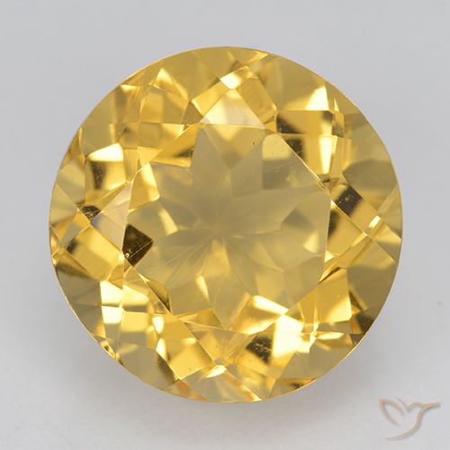 5.78ct Natural Dorado medio Citrino, Redondo, VVS
