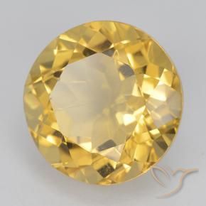 Citrino Dorado medio natural de 5.78 ct, Redondo, VVS