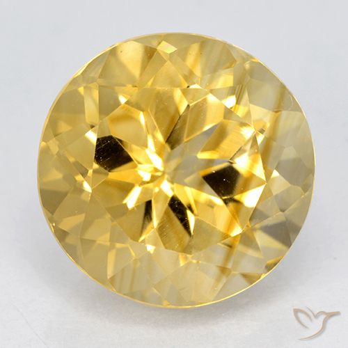 6.16ct Natural Dorado medio Citrino, Redondo, VVS