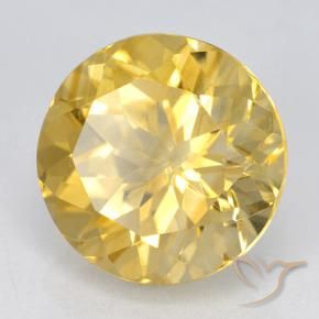 Citrino Dorado medio natural de 6.16 ct, Redondo, VVS