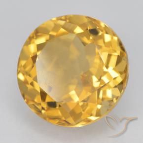 Citrino Dorado natural de 6.28 ct, Redondo, VVS