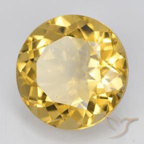Citrino Dorado natural de 6.05 ct, Redondo, VVS