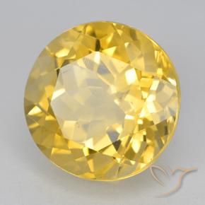 Citrino Dorado natural de 6.20 ct, Redondo, VVS