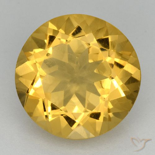 5.42ct Natural Dorado medio Citrino, Redondo, VVS