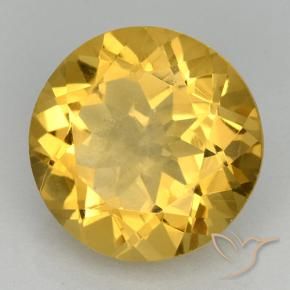 Citrino Dorado medio natural de 5.42 ct, Redondo, VVS
