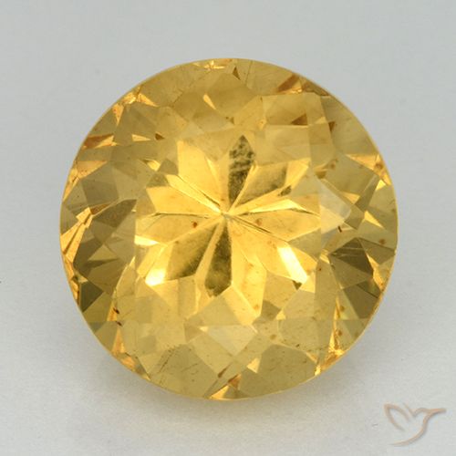 6.95ct Natural Dorado medio Citrino, Redondo, VVS-VS