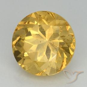 Citrino Dorado medio natural de 6.95 ct, Redondo, VVS-VS