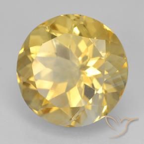 Citrino Dorado natural de 5.93 ct, Redondo, VVS-VS