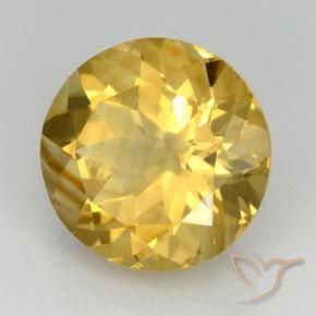 Citrino Dorado natural de 5.65 ct, Redondo, VVS