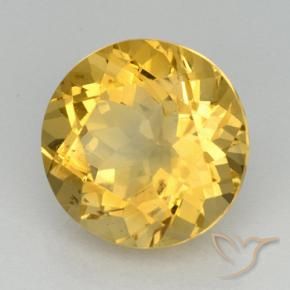 Citrino dorado natural de 5,91 ct, corte redondo, VVS-VS
