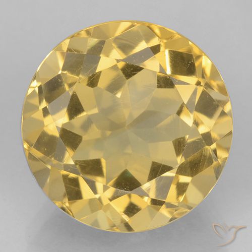 5.98ct Natural Dorado medio Citrino, Redondo, VVS