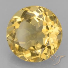 Citrino Dorado medio natural de 5.98 ct, Redondo, VVS