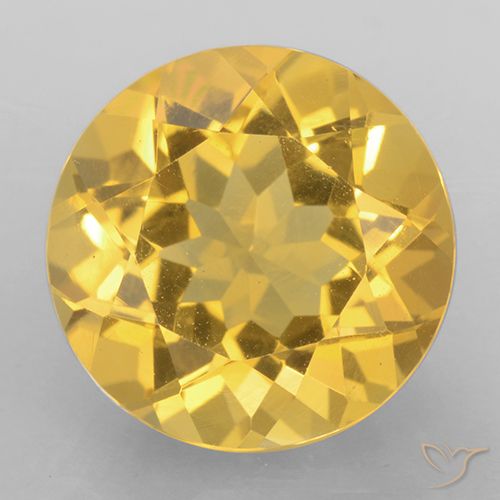 5.22ct Natural Dorado medio Citrino, Redondo, VVS