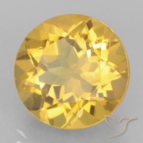 Citrino Dorado medio natural de 5.22 ct, Redondo, VVS
