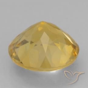 Citrino Dorado medio natural de 5.22 ct, Redondo, VVS