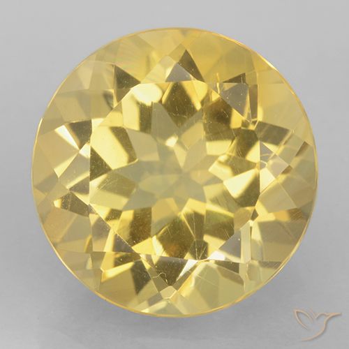 5.28ct Natural Amarillo claro Citrino, Redondo, VVS