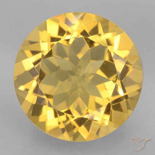 Citrino amarillo claro natural de 5,65 ct, corte redondo, VVS