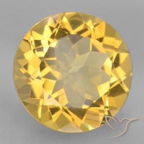 Citrino amarillo claro natural de 5,65 ct, corte redondo, VVS