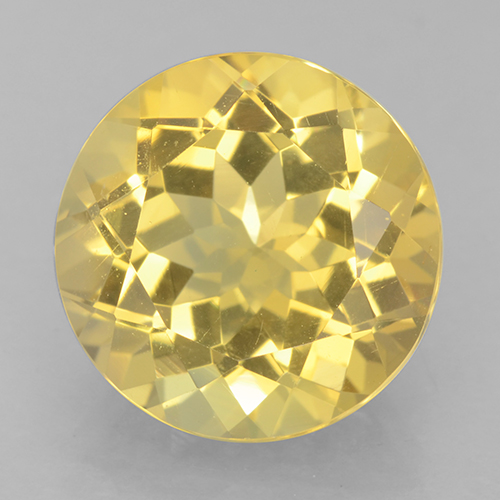 Citrino amarillo natural de 6,15 ct, corte redondo, VVS