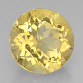 Citrino amarillo natural de 6,15 ct, corte redondo, VVS
