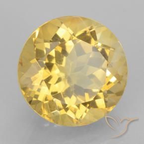 Citrino Amarillo-dorado claro natural de 6.14 ct, Redondo, VVS