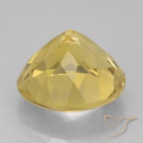 Citrino Amarillo-dorado claro natural de 6.14 ct, Redondo, VVS