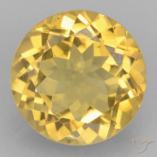 5.88ct Natural Amarillo-dorado claro Citrino, Redondo, VVS