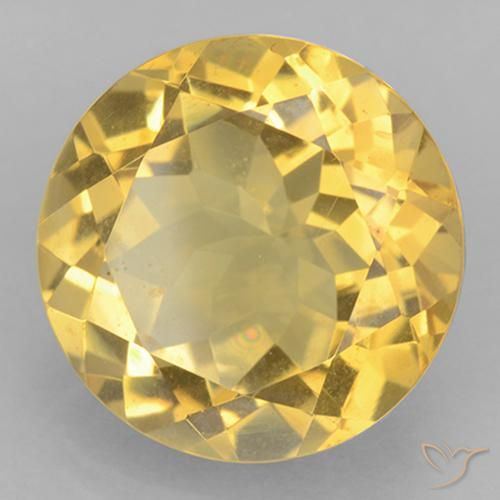 Citrino Amarillo-dorado claro natural de 5.88 ct, Redondo, VVS