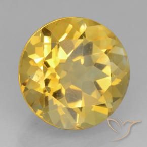 Citrino Dorado natural de 5.91 ct, Redondo, VVS