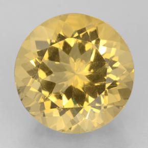 Citrino Dorado amarillo natural de 6.05 ct, Corte Redondo, VVS