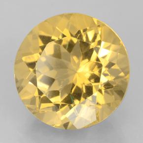 Citrino Dorado amarillo natural de 6.05 ct, Corte Redondo, VVS