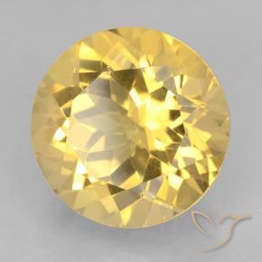 Citrino Dorado natural de 6.32 ct, Redondo, VVS