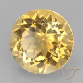 Citrino Dorado claro natural de 5.99 ct, Redondo, VVS