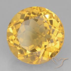 Citrino Dorado medio natural de 6.25 ct, Redondo, VVS