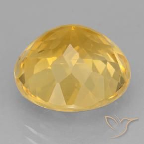 Citrino Dorado medio natural de 6.25 ct, Redondo, VVS