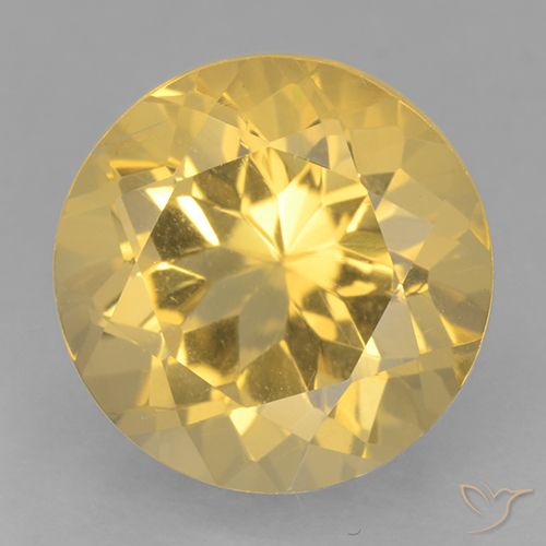 6.07ct Natural Dorado medio Citrino, Redondo, VVS