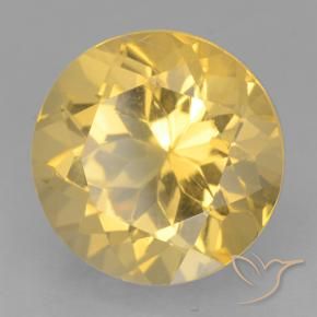 Citrino Dorado medio natural de 6.07 ct, Redondo, VVS