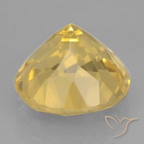 Citrino Dorado medio natural de 6.07 ct, Redondo, VVS