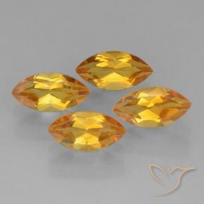 Gemas de Citrino Dorado naranja oscuro natural de 1.16 ct, Marquesa, VVS-VS