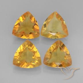 Gemas de Citrino Dorado naranja intenso natural de 6.92 ct, Trillón, VVS-VS