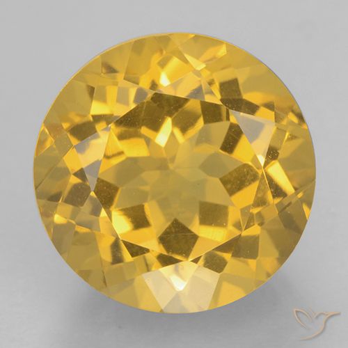6.39ct Natural Dorado medio Citrino, Redondo, VVS