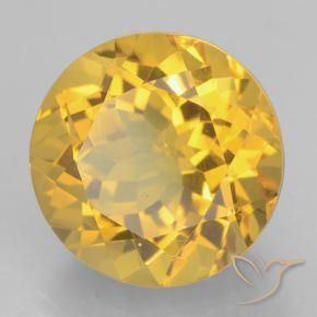 Citrino Dorado medio natural de 6.39 ct, Redondo, VVS