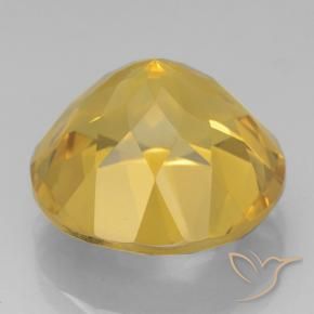 Citrino Dorado medio natural de 6.39 ct, Redondo, VVS