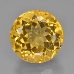 Citrino amarillo natural de 12,60 ct, corte redondo, VVS