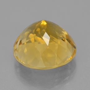 Citrino amarillo natural de 12,60 ct, corte redondo, VVS