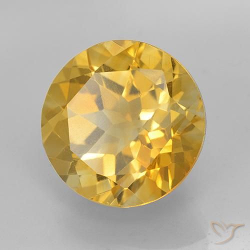 Citrino Dorado claro natural de 5.98 ct, Redondo, VVS