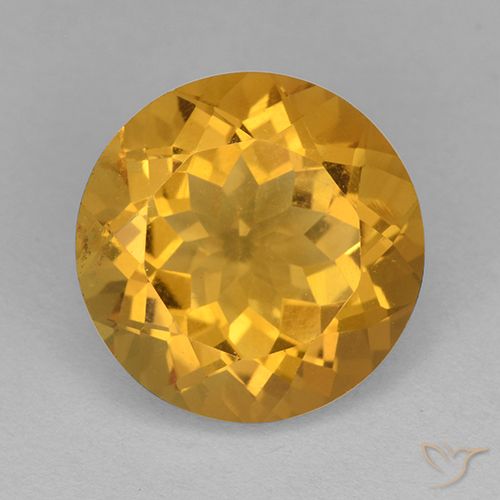 6.21ct Natural Naranja dorado intenso Citrino, Redondo, VVS