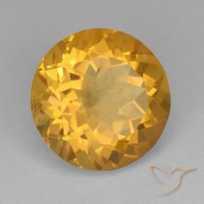 Citrino Naranja dorado intenso natural de 6.21 ct, Redondo, VVS