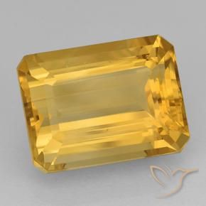 Citrino Dorado medio natural de 12.64 ct, corte esmeralda, VVS