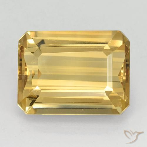 11.46ct Natural Oro Citrino, corte esmeralda, VVS
